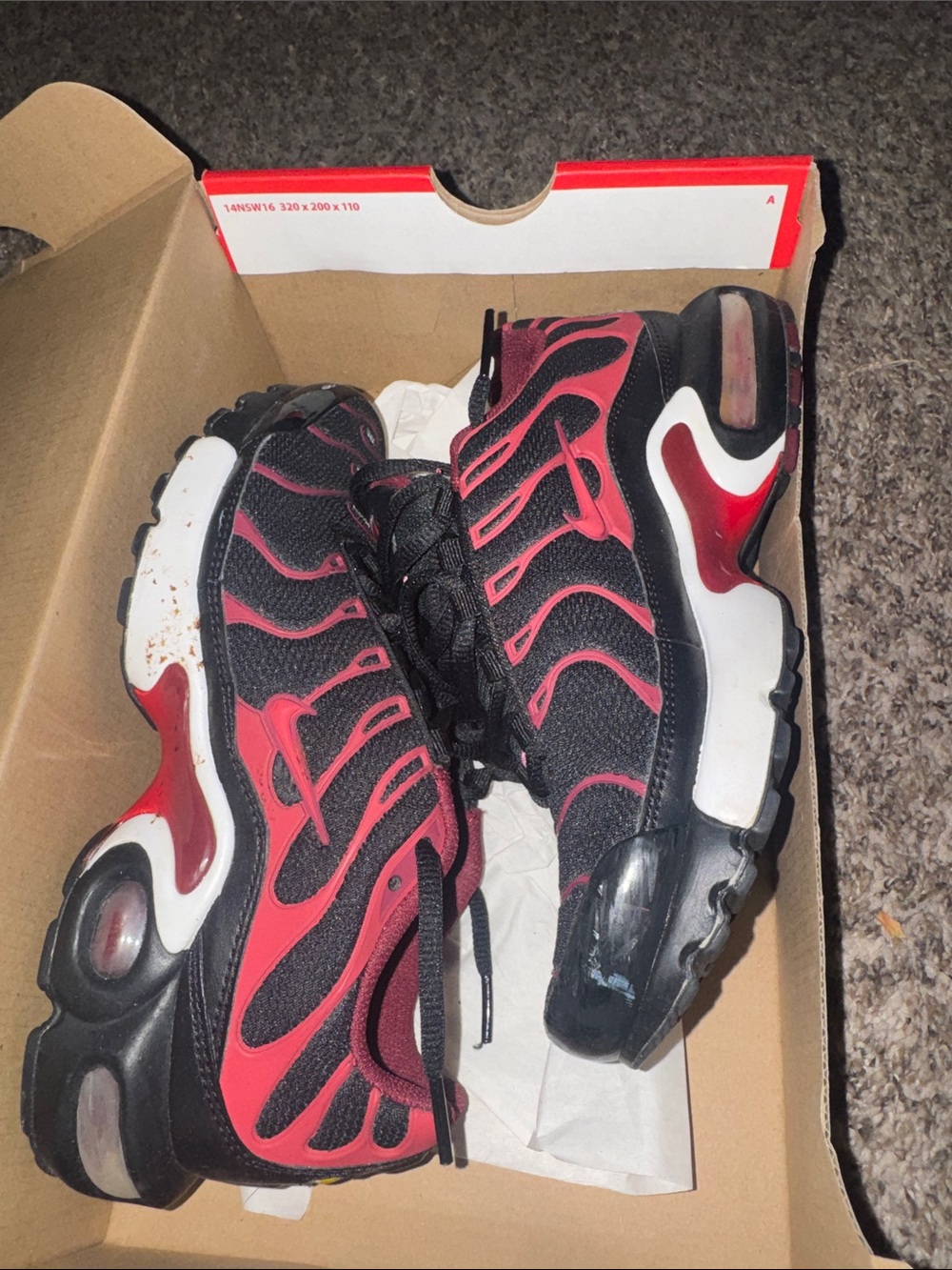 Nike Kids Black and Red Air-Style Sneakers